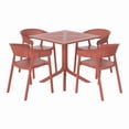 thumbnail image 6 of WestinTrends Playa 5-Piece Modern Patio Square Dining Table Set with Stackable Patio Dining Chairs, Red, 6 of 15
