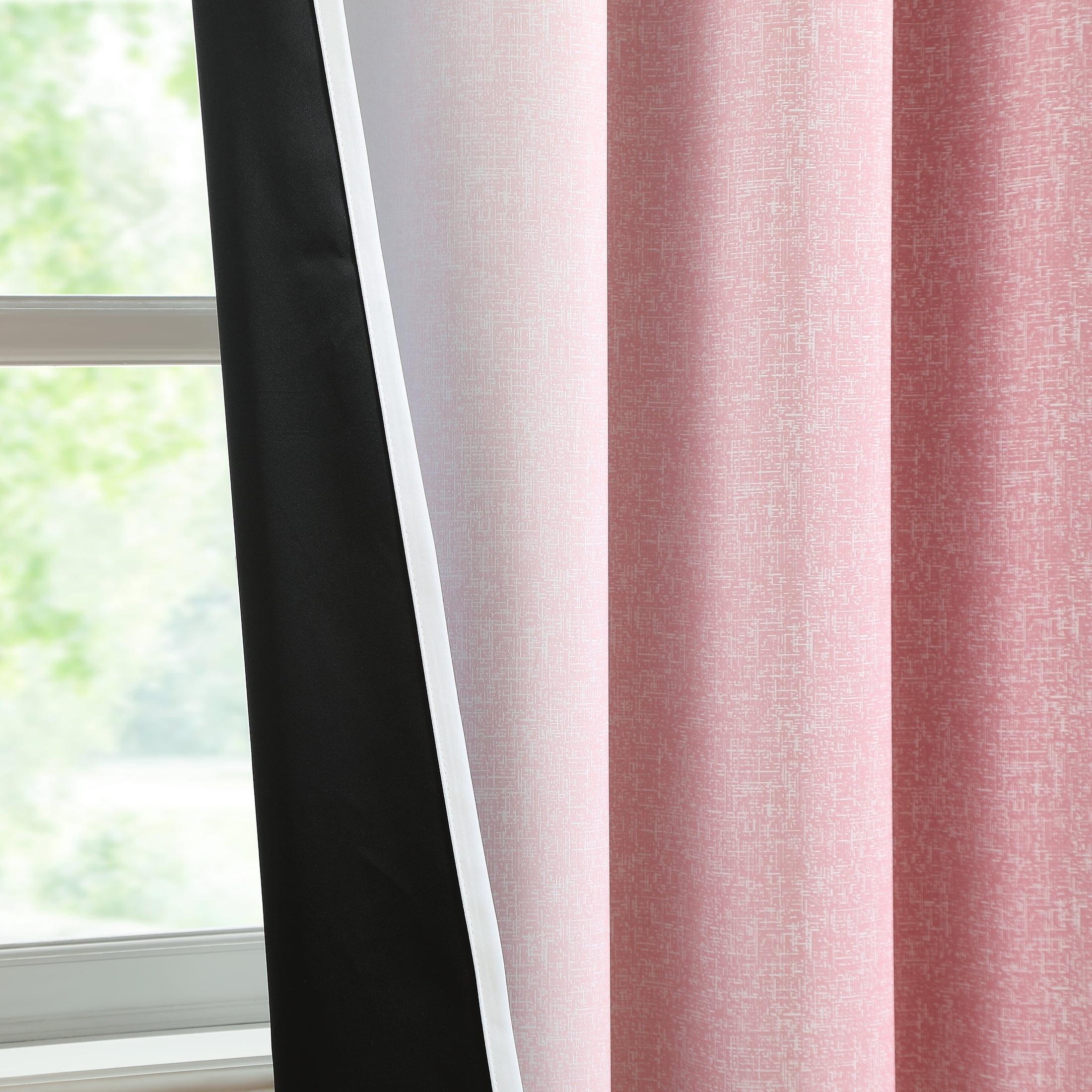 Junvictex Ombre Pink Blackout Curtains, Grommet Top Design, Triple Weave Fabric with Black Layer for Enhanced Privacy and Light Control, Bedroom Window Drapes,54"x95