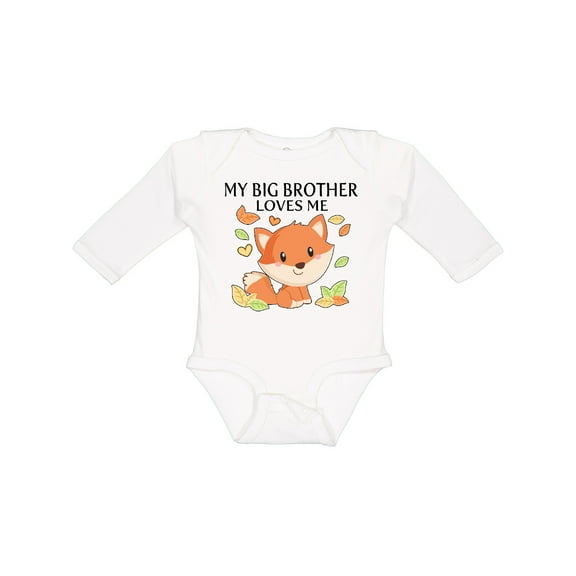 Inktastic My Big Brother Loves Me- little fox Boys or Girls Long Sleeve Baby Bodysuit