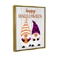 thumbnail image 3 of Stupell Industries Happy Halloween Seasonal Gnomes Graphic Art Metallic Gold Floating Framed Canvas Print Wall Art, Design by CAD Designs, 3 of 6