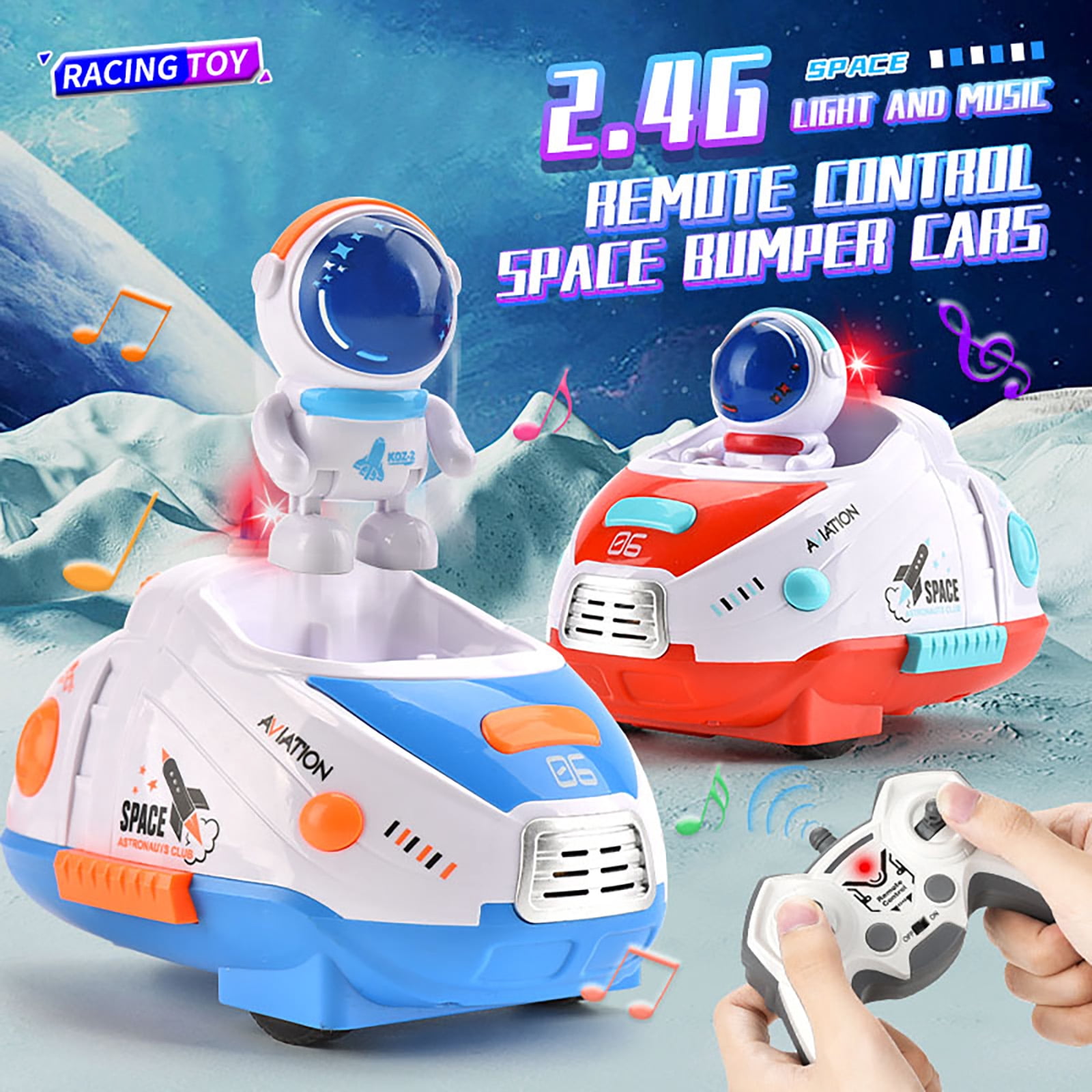 Kivdit RC Ejecting Bumper Cars, Remote Control Car for Kids, RC Battle Cars of 2 Player, Red and Blue, Ages 6 and Up