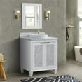 thumbnail image 2 of Trento 31" Single Round Sink Solid Wood Vanity in White/White Carrara, 2 of 11