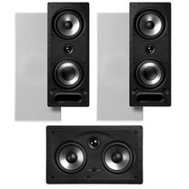 Polk Audio 265-RT 3 Way Vanishing In Wall Speakers and 255c-RT Center Channel Speaker Bundle (White)
