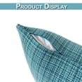 thumbnail image 3 of Kbook 18"x18" Lake Blue Solid Print Polyester Throw Decorative Pillow Cover, Waterproof (2 Count), 3 of 4