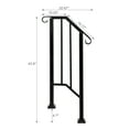 thumbnail image 4 of 2 Step Handrails for Outdoor Steps, Fit 1 or 2 Steps Outdoor Stair Railing for Concrete Steps, White Wrought Iron Railing, Exterior Hand Railing for Steps Adjustable Metal Hand Rails for Deck Porch, 4 of 8