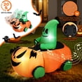 thumbnail image 3 of Firstness 2.6ft Halloween Inflatable with Music and Lights,Remote Control Pumpkin Ghost Car,Blow ups Rc Car,Indoor Outdoor,Orange Green, 3 of 12