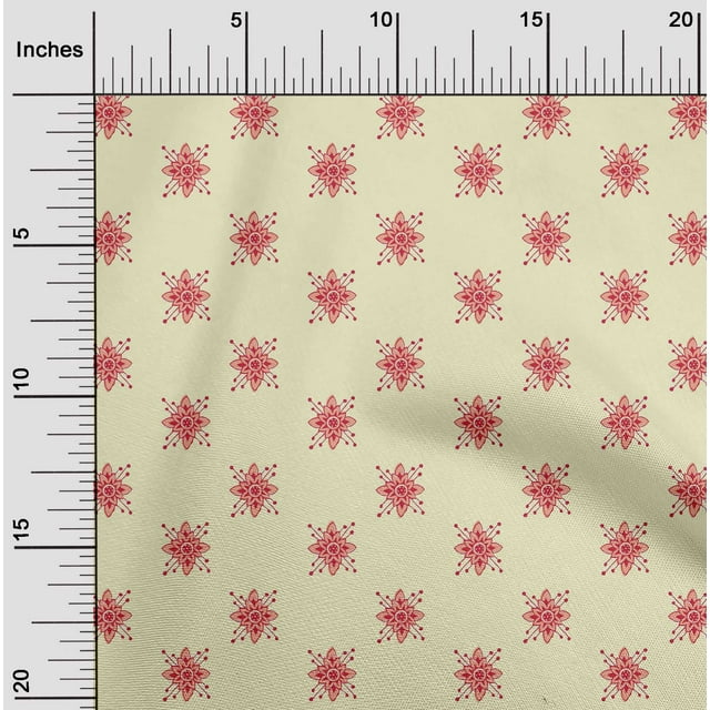 oneOone Viscose Jersey Fabric Floral Block Printed Craft Fabric BTY 60 Inch Wide