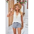 thumbnail image 4 of Womens Blouses Summer Casual Cap Short Sleeve Tops Basic Textured Solid Color Round Neck T Shirts Blouse, 4 of 7