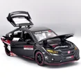 thumbnail image 2 of The 1:32 scale is suitable for Honda Civic alloy die-cast car models, equipped with openable doors, lights, sound and spring-back function. Boys' toy cars, children's birthday gift toy cars., 2 of 6