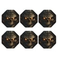 thumbnail image 2 of Fuzoiu Metal Evil Skull Print Leather Coasters Set,Drink Coasters Set of 6,for Tabletop Protection, Durable PVC Coasters,Home Décor and Housewarming Gift,Octagon, 2 of 7