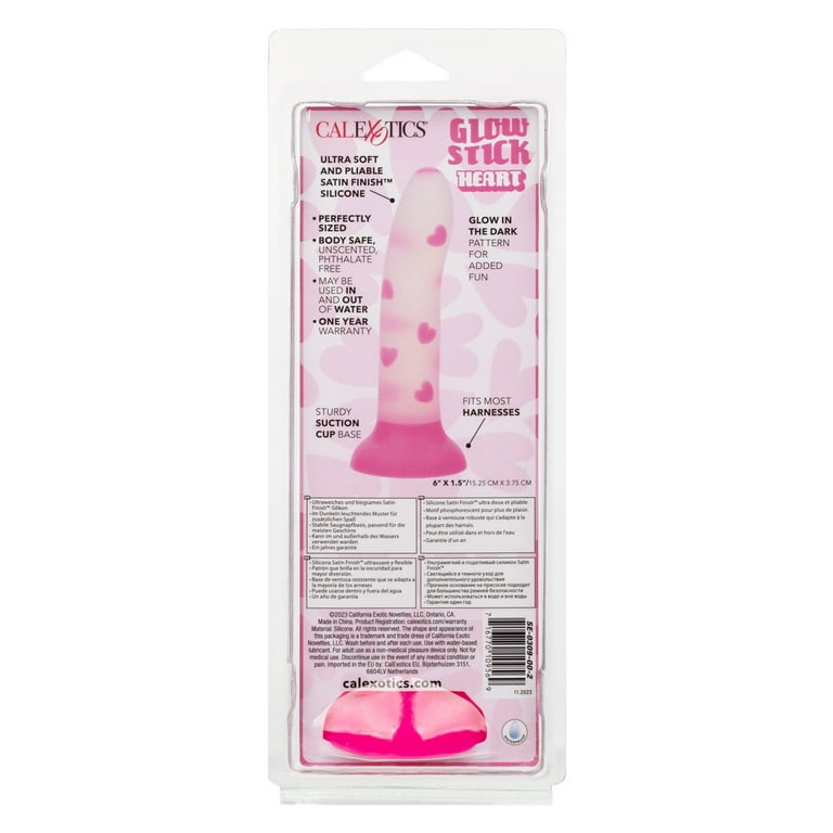 California Exotics Glow Stick Heart 6" Silicone Dildo with Suction Cup, Pink - Walmart.com California Exotics Glow Stick Heart 6" Silicone Dildo with Suction Cup, Pink - Walmart.com