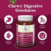 Natures Craft Apple Cider Vinegar Gummies Natural Energy Supplement with Mother, 60 Count