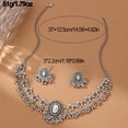 thumbnail image 4 of Vintage Cubic Zirconia Earrings Bohemian Flower Layered Pendant Necklace Jewellery Set for Women Tassel Beaded Boho Wedding Cocktail Party Birthday Christmas Anniversary Unique Jewelry Gifts, 4 of 6