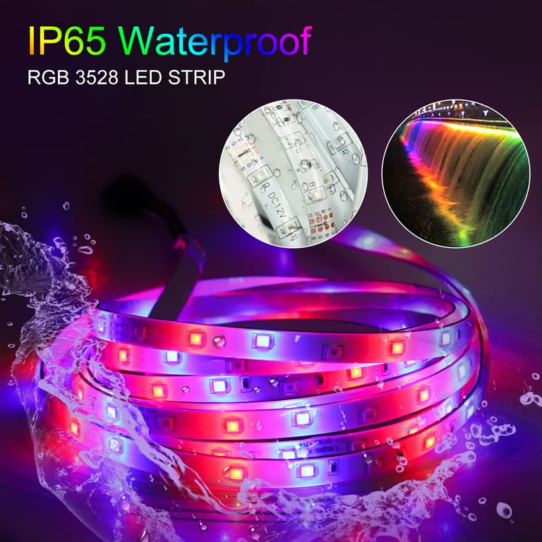 HONGGE LED Light Strip, 32.8ft 10m RGB LED Light Strip Color Changing 3528  600 LEDs with 44 Keys IR Remote for Home, Bedroom, Kitchen, Home Decoration