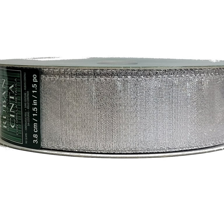 Kirkland Signature Wire Edged Silver Metallic Ribbon 50 yards x