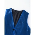 thumbnail image 5 of ZDHoor Kids Boys Juniors Sequins Sleeveless Jazz Hip Hop Dance Vest Tops Dancewear Royal Blue-A S, 5 of 7