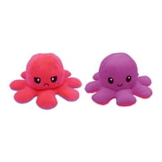 FONTA Cute Flip Octopus Doll Double Sided Purple Rose Red Marine Plush Toy (G)