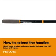 Fiskars Telescopic Bypass Lopper Garden Tool, 24.5-37 Steel Handle and Blade, Black and Orange