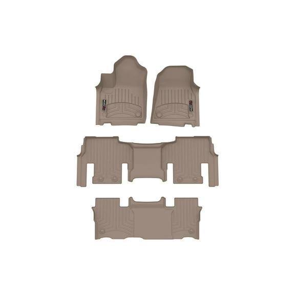 WeatherTech Custom Fit FloorLiners compatible with Jeep Grand Wagoneer L, Grand Wagoneer - Complete Set (1st, 2nd, & 3rd Row), Tan