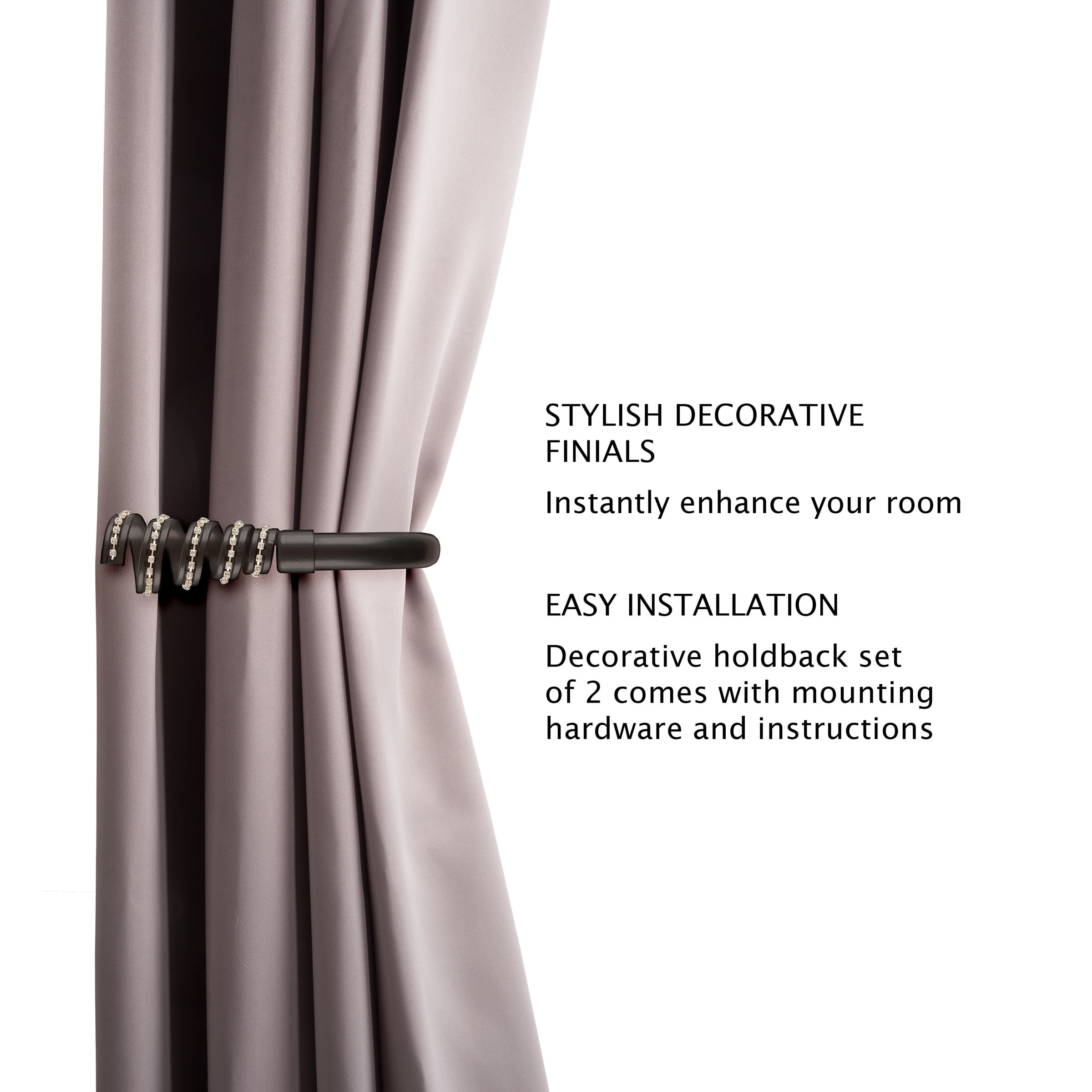 Curtain Holdbacks With Mounting Hardware Decorative Drape Tieback