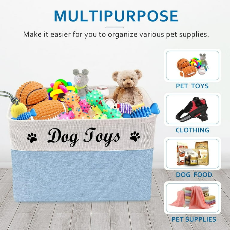 Dog Toy Box Large Dog Toy Basket Collapsible for Dog Toy Storage Dog Toy Bin with Comfortable Handles Suitable for Storage of Dog Toys Dog Accessories Walmart