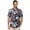 Dress Blues, variant on Café Luna Men's and Big Men's Printed Tropical Leaves Short Sleeve Woven Shirt, Sizes S-4X