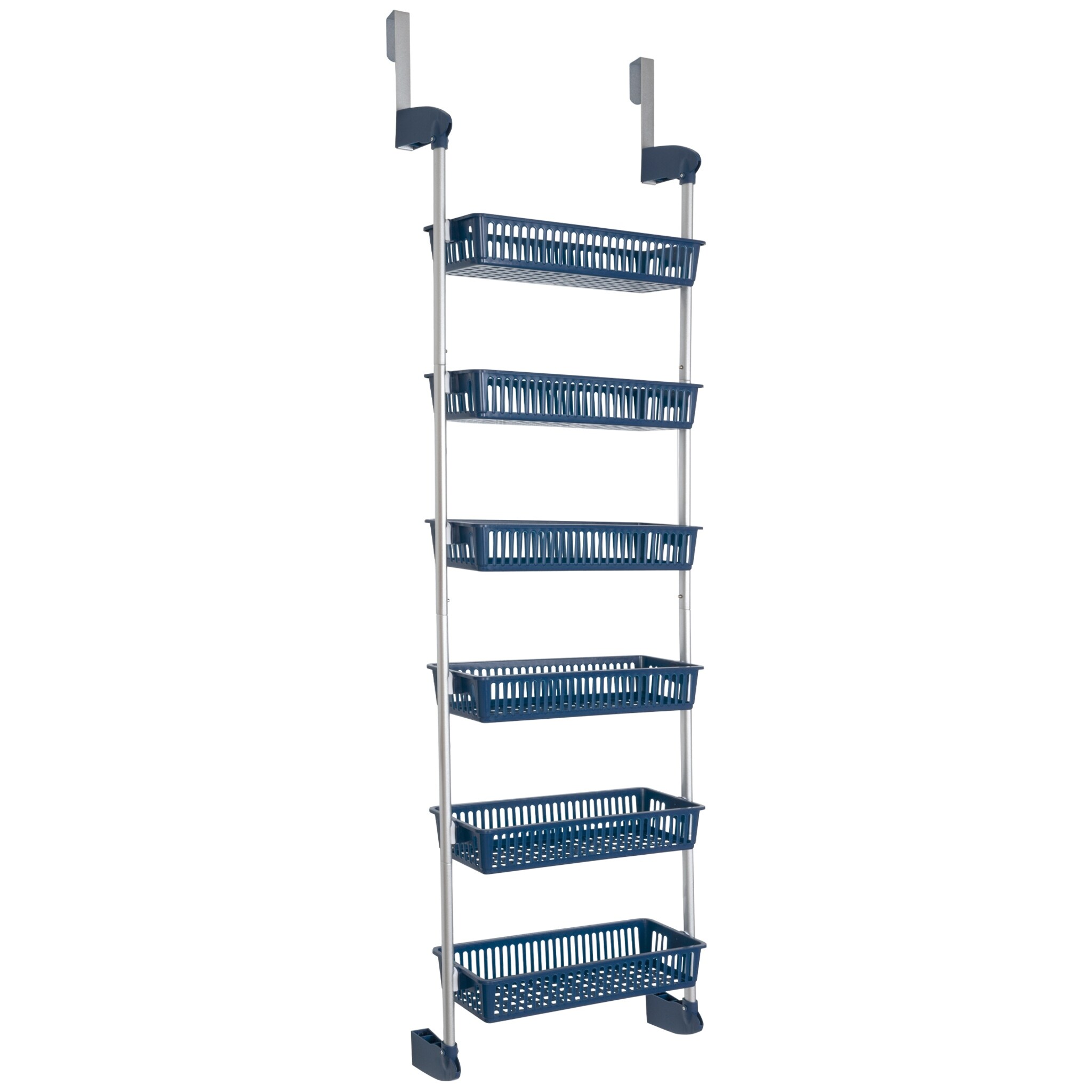 Smart Design 6-Tier Over the Door Pantry Organizer Cool Grey