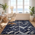 thumbnail image 3 of Design&I 8'x10' Ultra Soft Area Rug, Herringbone Symmetrical Interlocking Stripes Geometric Washed Flowing Dynamic None Fluffy Washable Non Shedding for Bedroom Living Room Under Sectional, 3 of 7