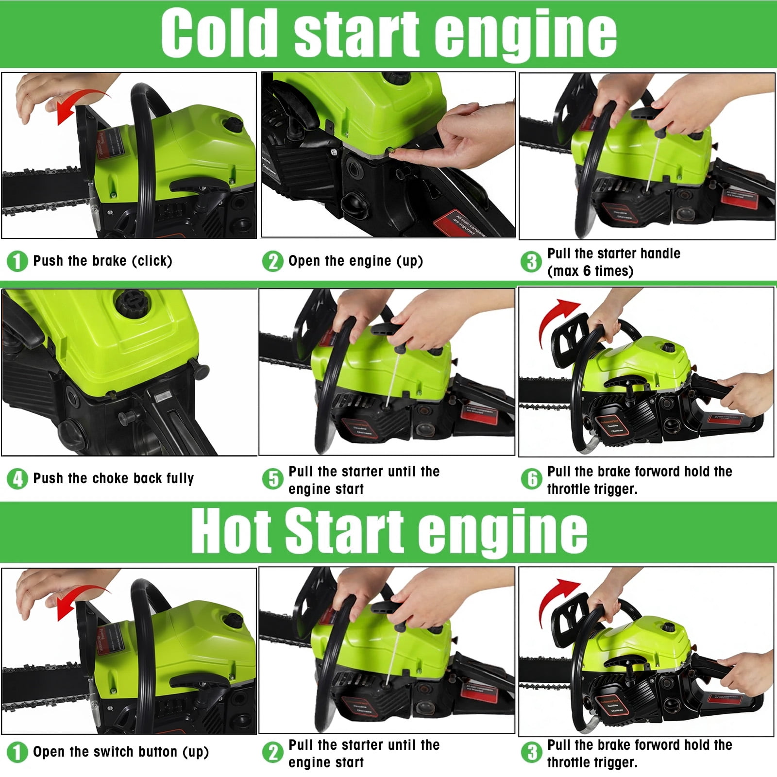 Paddsun 58CC Gas Chainsaw, 18 in Bars Automatic Chain Oiler Quick Start Gasoline Chain Saws for Wood Cutting Chainsaw