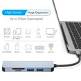 thumbnail image 4 of Estación de acoplamiento Hub tipo C a USB 3.0 Estación de acoplamiento 5 en 1 con puerto USB 3.0 Puertos USB 2.0 Lector de tarjetas SD/TF Divisor USB ultradelgado Plug and Play Compatible con computad, 4 of 8