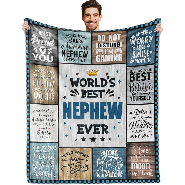 LHSHID Nephew Gifts from Aunt Uncle Birthday Gifts for Nephew Adult Nephew Nephew Gifts for Fathers Day Nephew Blanket 60"x80"