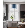 thumbnail image 3 of Gray Navy Blue Swag Valances for Windows, Small Curtains Drapes, Modern Gradient Geometric Kitchen Window Curtains Over Sink Rod Pocket Window Treatment Valance for Bedroom/Bathroom 56"x36", 3 of 5