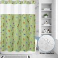 thumbnail image 2 of No Hook Shower Curtain, Spring Flowers Shower Curtains for Bathroom with See Through Top Window, Pink Yellow Wildflowers Country Plants Green Waterproof & Washable Bath Curtain Extra Long 72"x84", 2 of 9