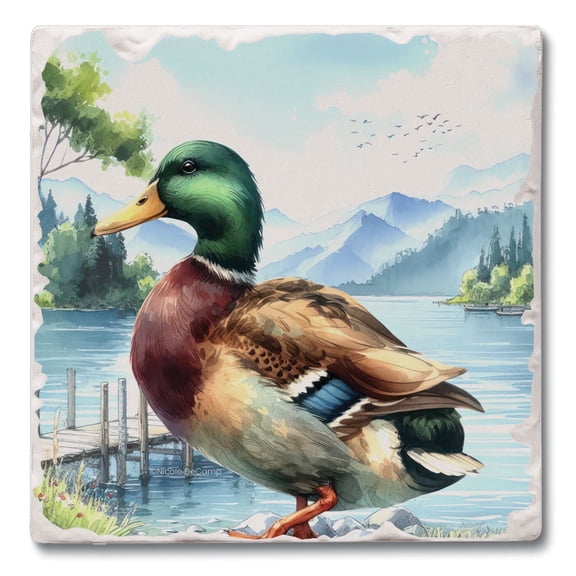 Thirstystone Lake Duck Single Tumbled Tile Stone Coaster Create Your Own Set
