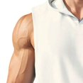 thumbnail image 5 of BELTNOV Men's Workout Hooded Tank Tops Casual Sleeveless Soft Stretchy Round Neck Muscle Shirts for Gym Bodybuilding White, 5 of 6