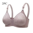 thumbnail image 2 of Elainilye Fashion Womens Bras No Underwire Full Support Bra 2 Pcs Oversized and Thin Underwear Ring Side Fold Breast Lift Bra,Purple, 2 of 9
