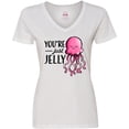 thumbnail image 3 of Inktastic You're Just Jelly with Pink Jellyfish Women's V-Neck T-Shirt, 3 of 5