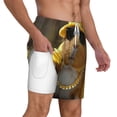 thumbnail image 3 of Picia Heavy Metal Style Guinea Pig pattern Mens Swim Trunks with Compression Liner Stretch Beach Shorts Quick Dry with Zipper Pockets No-Chafing Board Shorts-Small, 3 of 9