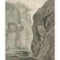 thumbnail image 2 of Daniël Dupré 15x17 Gold Ornate Wood Frame and Double Matted Museum Art Print Titled - Figures Boating in a Gorge Near Sorrento, 2 of 4