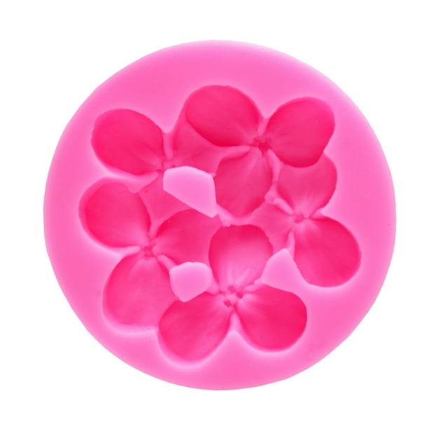Hydrangea moldes de silicona herramientas de decoración de pasteles para hornear cupcake postre chocolate fondant molde (rosa)
