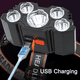 thumbnail image 4 of 5 LED linterna recargable con batería de 18650 incorporada fuerte luz para acampar aventura lámpara de pesca faro, 4 of 5