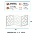 thumbnail image 4 of Zoogamo 3 Panel White Wood Crisscross Top Dog Pet Gate - Durable Lightweight Extra Wide Wooden Expandable & Folding Home/Indoor/Outdoor 45" W x 19" H Dog Safety Fence, 4 of 6