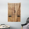 thumbnail image 1 of Rustic Tapestry, Wooden Door with Iron Style Padlock Gate Exit Enclosed Space of Building Picture, Wall Hanging for Bedroom Living Room Dorm Decor, 40W X 60L Inches, Pale Brown, by Ambesonne, 1 of 2