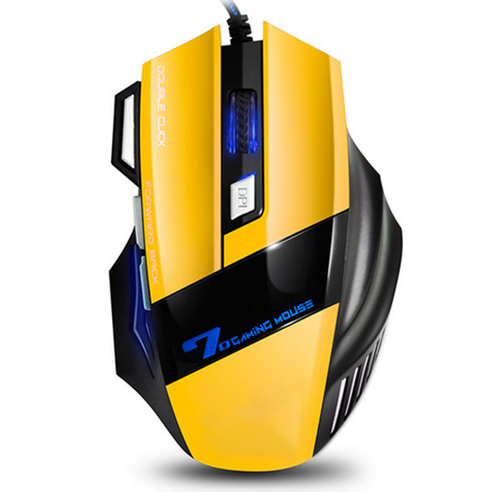 4 Adjustable DPI and 7 Buttons LED Optical USB Wired Gaming Mouse Mice for Gamer  PC MAC YELLOW - Walmart.com