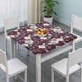 thumbnail image 3 of Pioneer Flower Floral Print Pattern Square Fitted Tablecloth with Elastic Edge,Square Table Cover,Washable Elastic Table Cover for Home Kitchen Party Decor 36"x36", 3 of 6