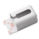 thumbnail image 4 of Dispensador de pañuelos de plástico para pared con diseño de oso, sin perforaciones, para el baño, color blanco y rosa, 4 of 12