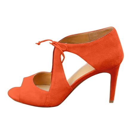

Cathalem Comfortable Heels for Women Women s Convenient and Fashionable High Heels Women s High Heels (Orange 7.5)