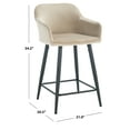 thumbnail image 3 of SAFAVIEH Cataleya Square Mid Back Counter Stool, Taupe/Black, 3 of 12