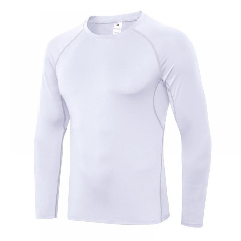 Breathable Lightweight Long Sleeve Body Fit Quick Dry Shirt All Season for Running Gym Workout Fitness Training Exercise FDX Men's Compression Base Layer Top