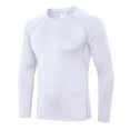 thumbnail image 2 of Men Long Sleeve Baselayer Cool Dry Compression T-Shirt for Athletic Workout and Running (XX-Large, Raglan - Navy), 2 of 3
